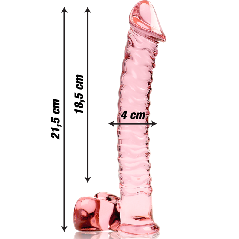NEBULA SERIES BY IBIZA - MODELO 23 DILDO CRISTAL ROSA 21.5 CM -O- 4 CM - Imagen 2