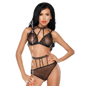ME-SEDUCE - DOTTY SET DOS PIEZAS NEGRO – S/M